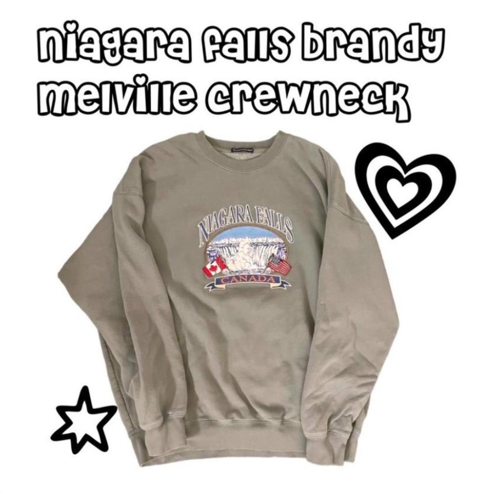Green Niagara Falls Brandy Melville crewneck sweatshirt